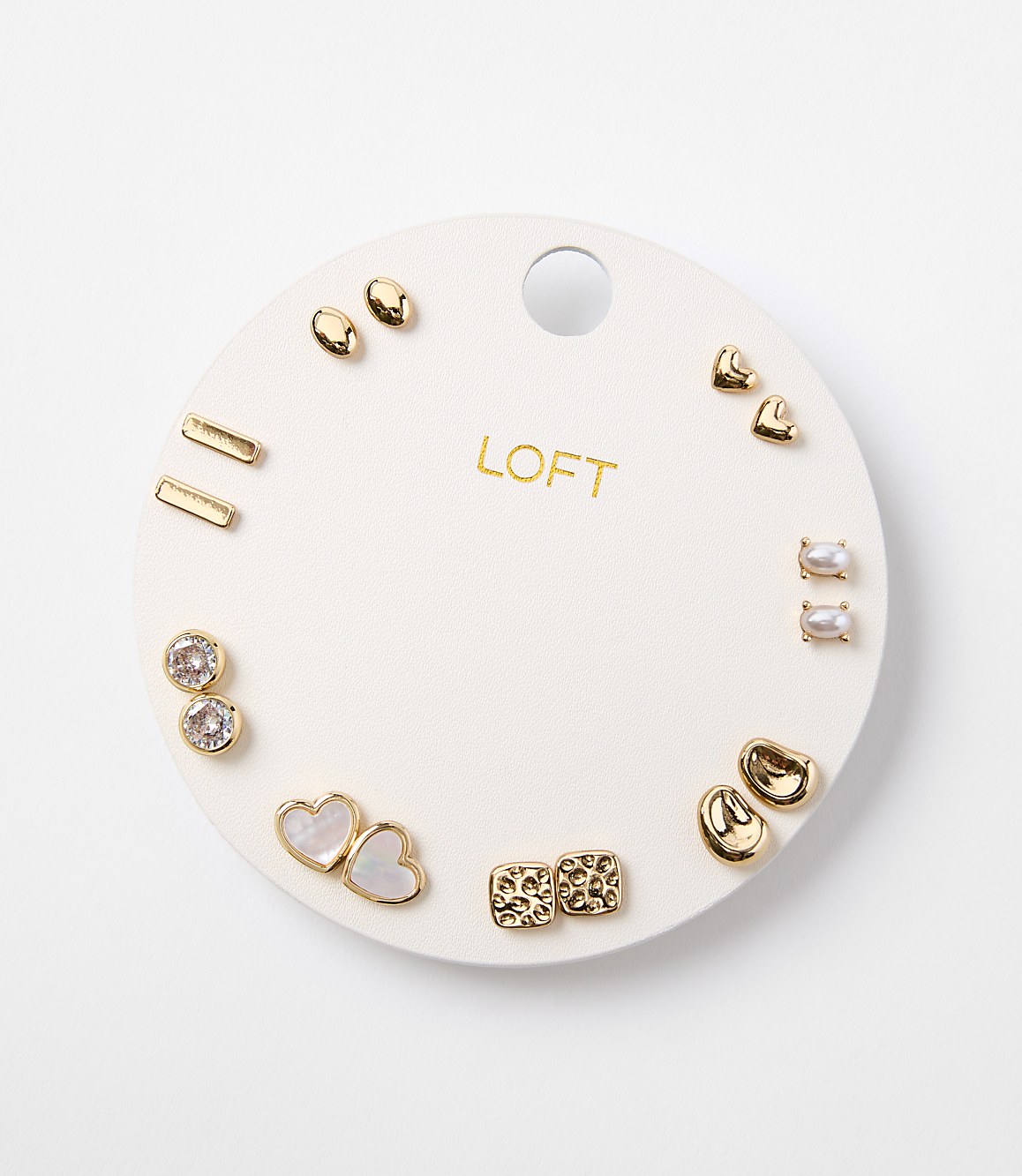 Mother Of Pearl Heart Stud Earring Set