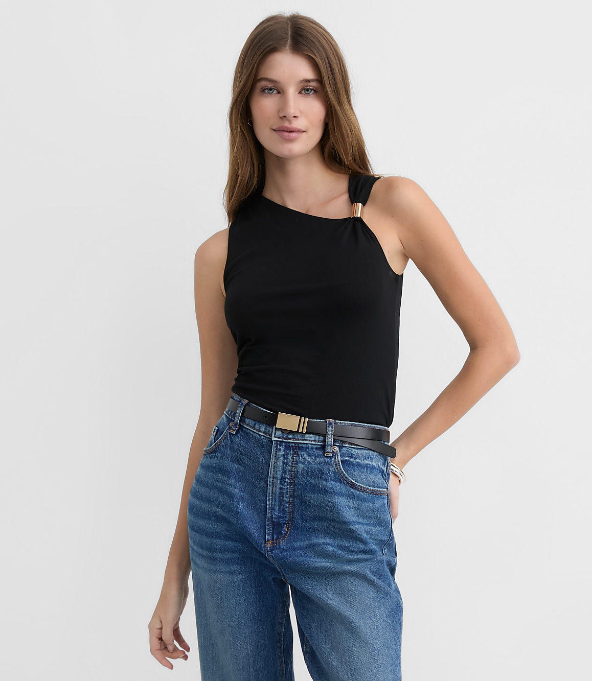 Metallic Trim Tank Top