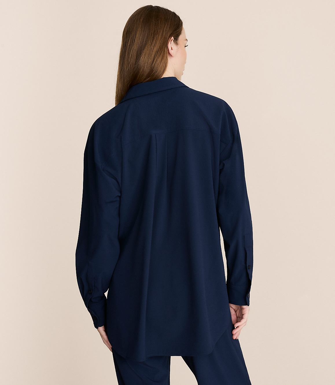 Petite Lou & Grey Seersucker Wanderweave Oversized Pocket Shirt