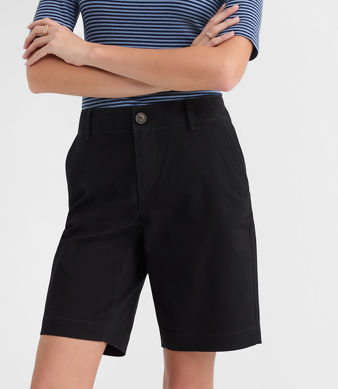 Petite Curvy Monroe Chino Bermuda Shorts