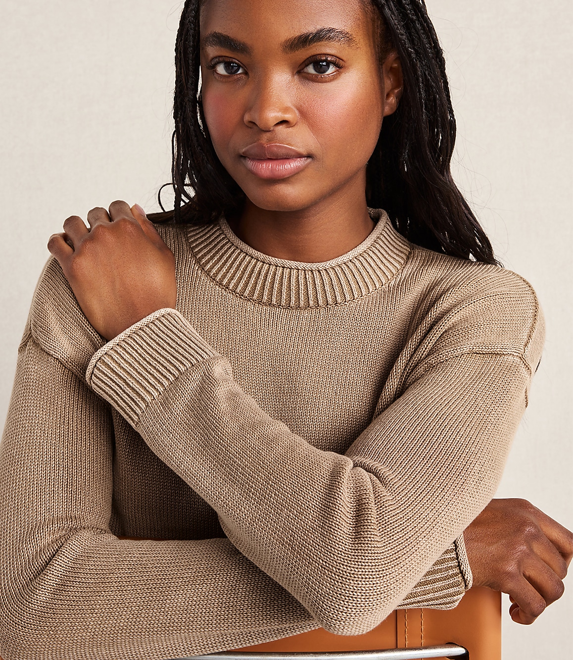 Haven Well Within Organic Cotton Stripe Roll Neck Sweater