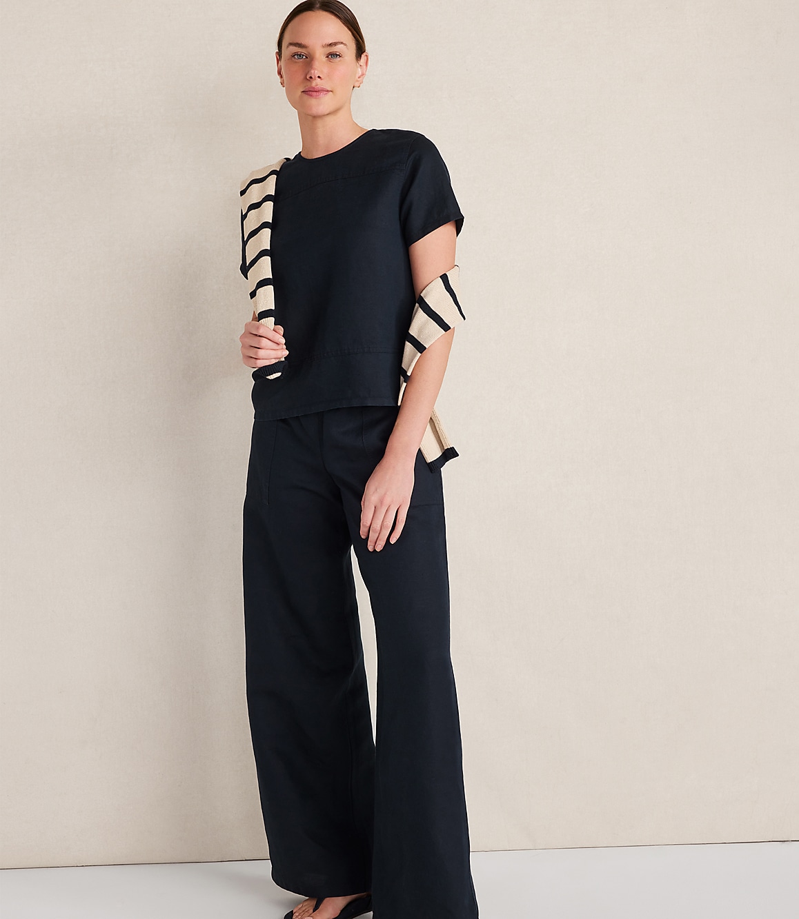 Haven Well Within Linen Blend Dobby Wide Leg Pants