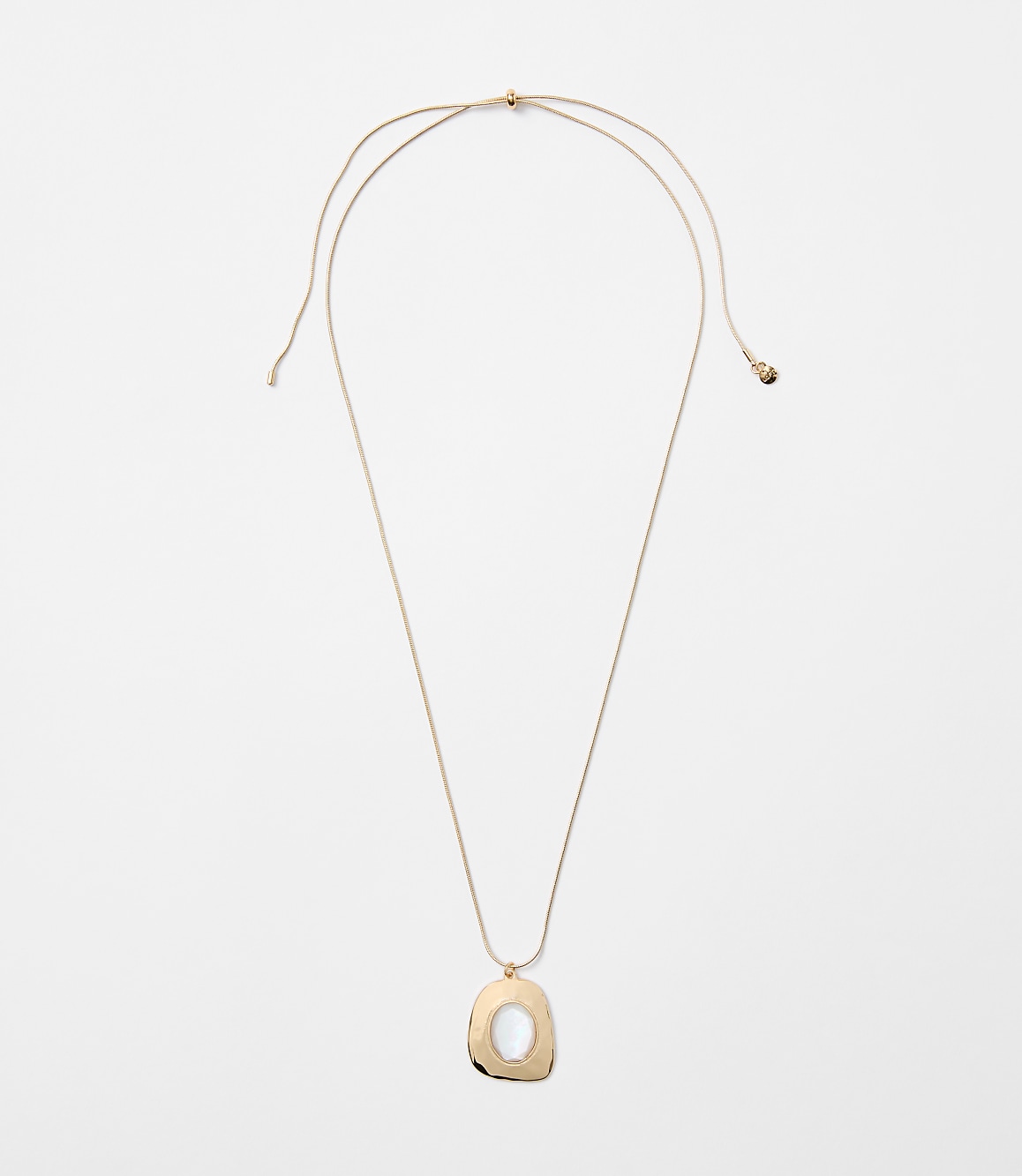 Mother Of Pearl Pull Tie Pendant Necklace