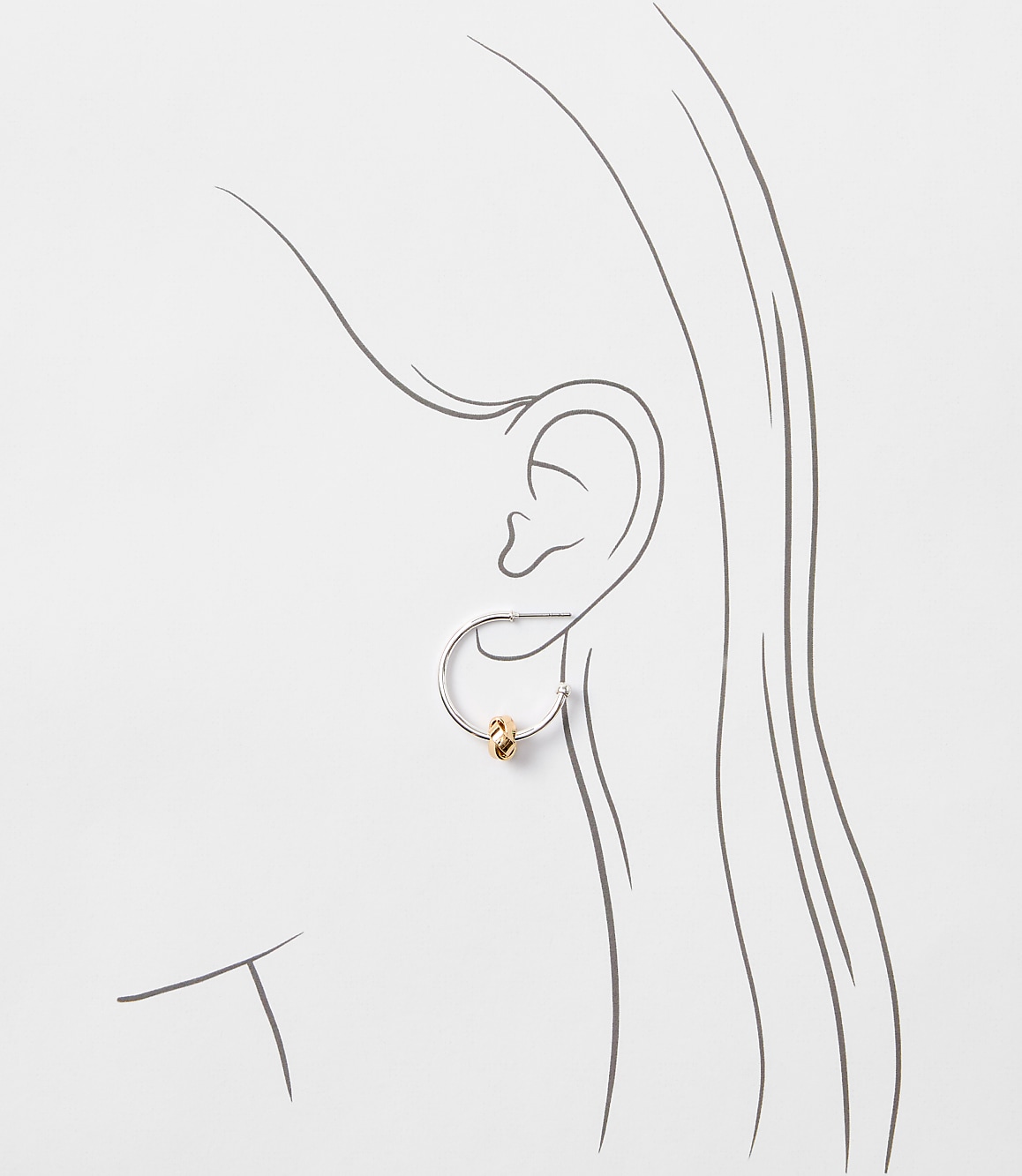 Mixed Metal Knot Hoop Earrings