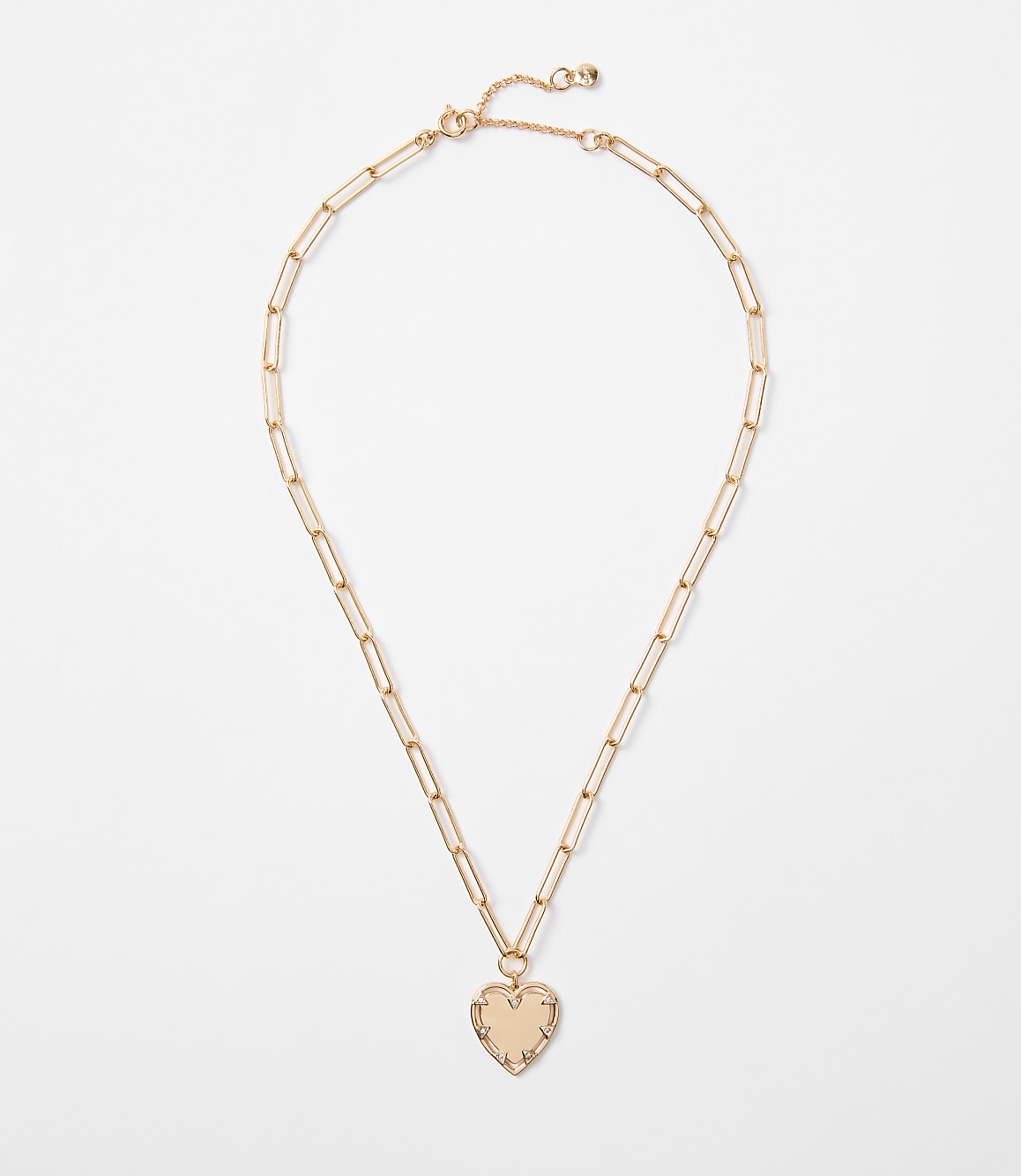 Sparkle Heart Chain Link Necklace
