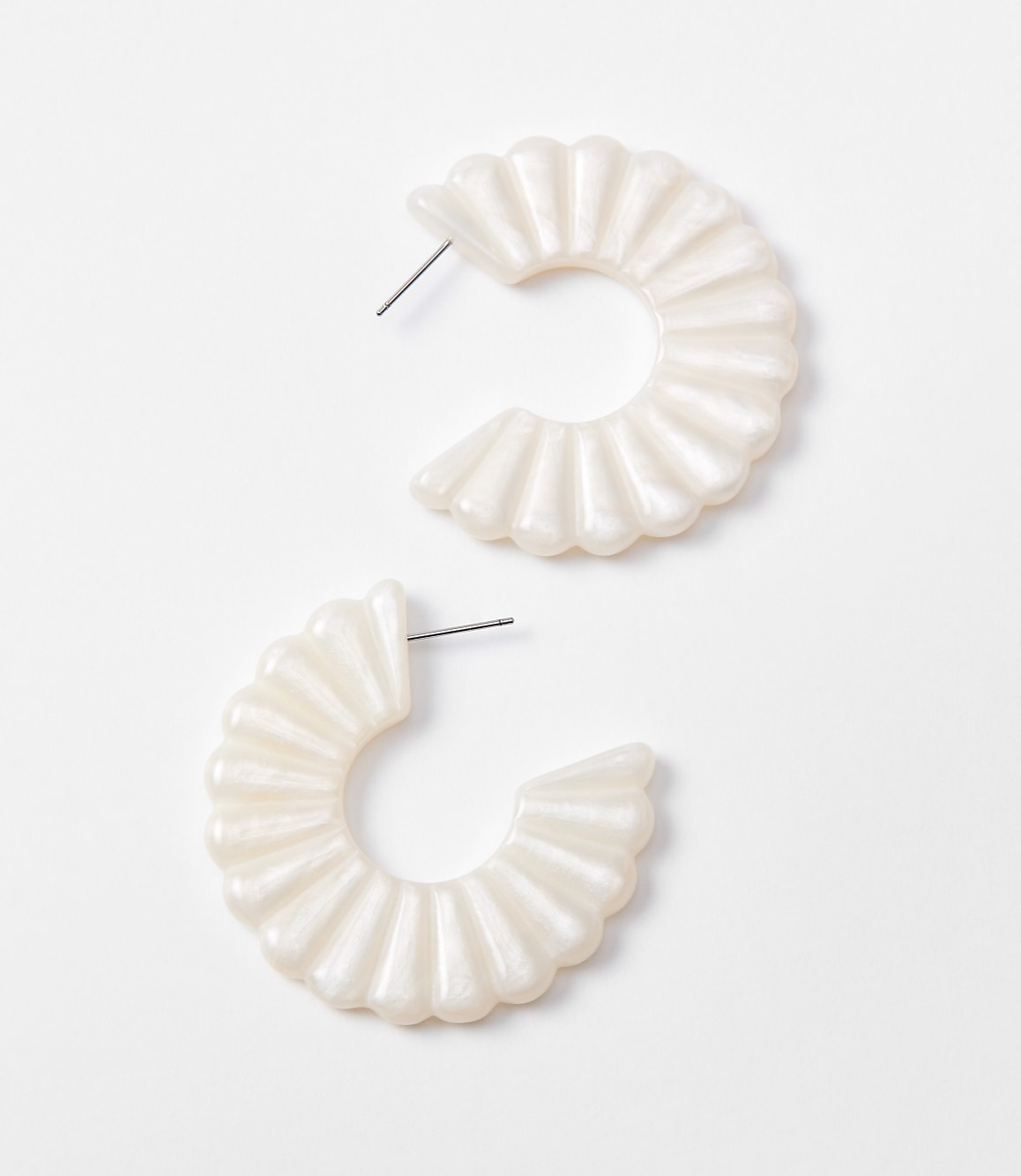 Scalloped Resin Hoop Earrings