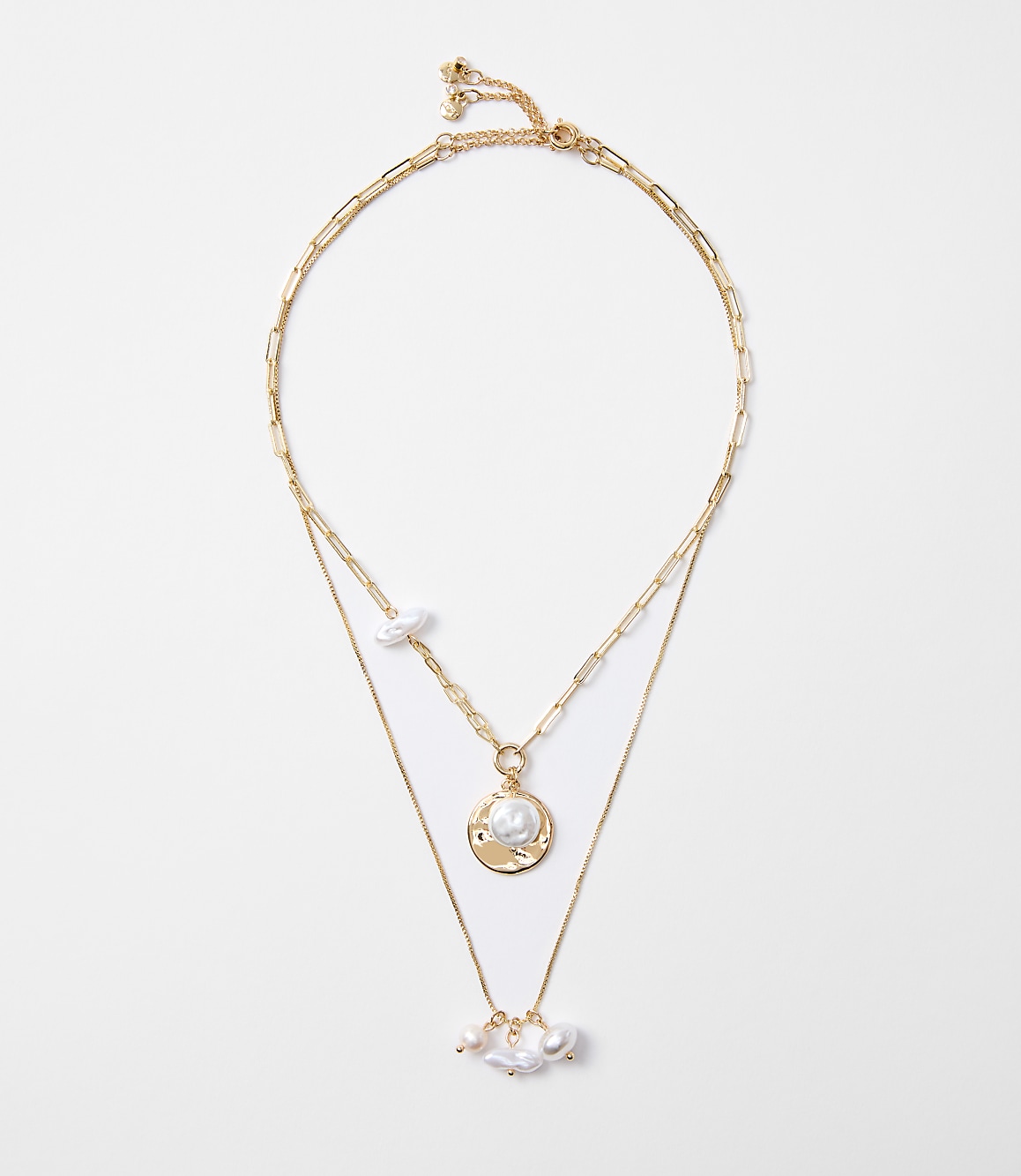Mother Of Pearl Layered Coin Necklace Set