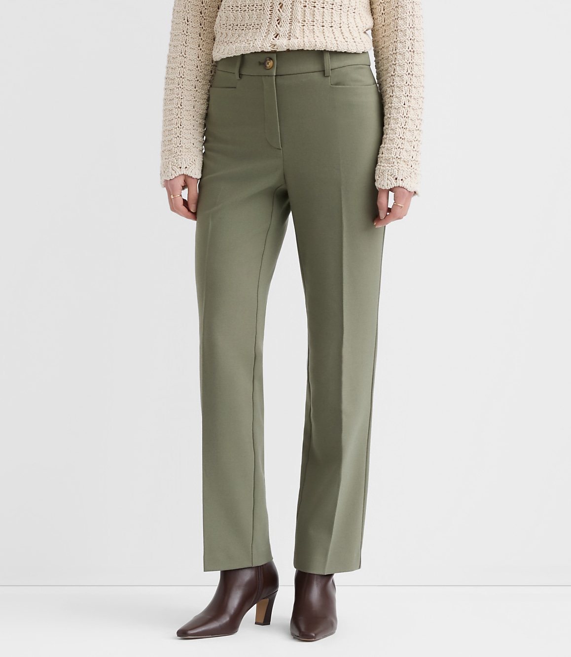 Petite Parker Straight Pants in Twill