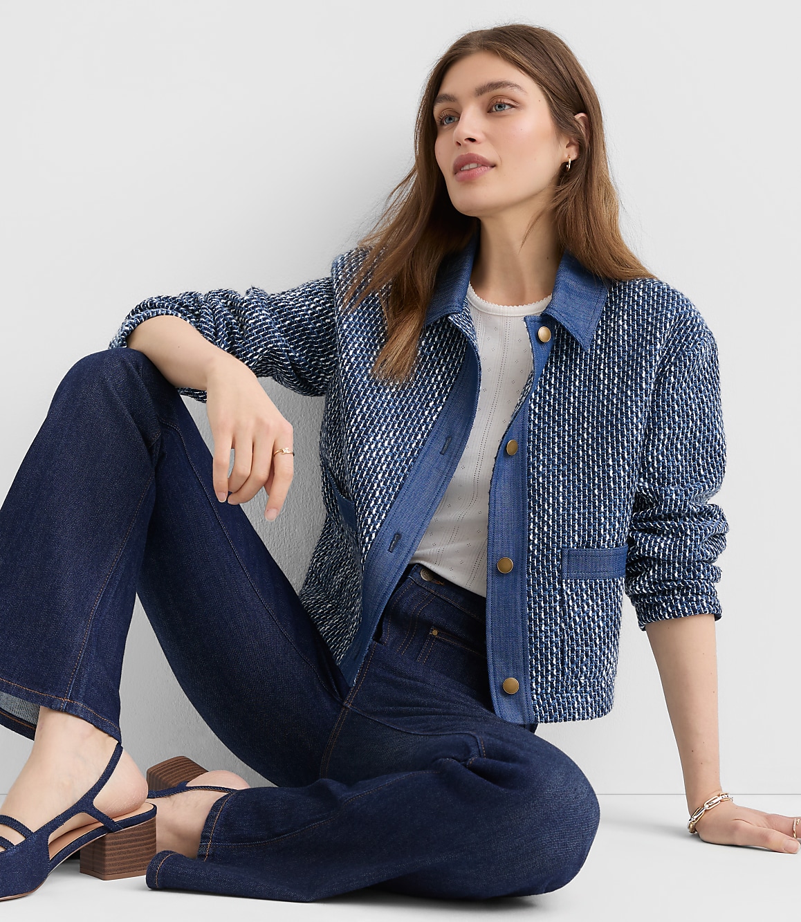 Petite Denim Tweed Jacket