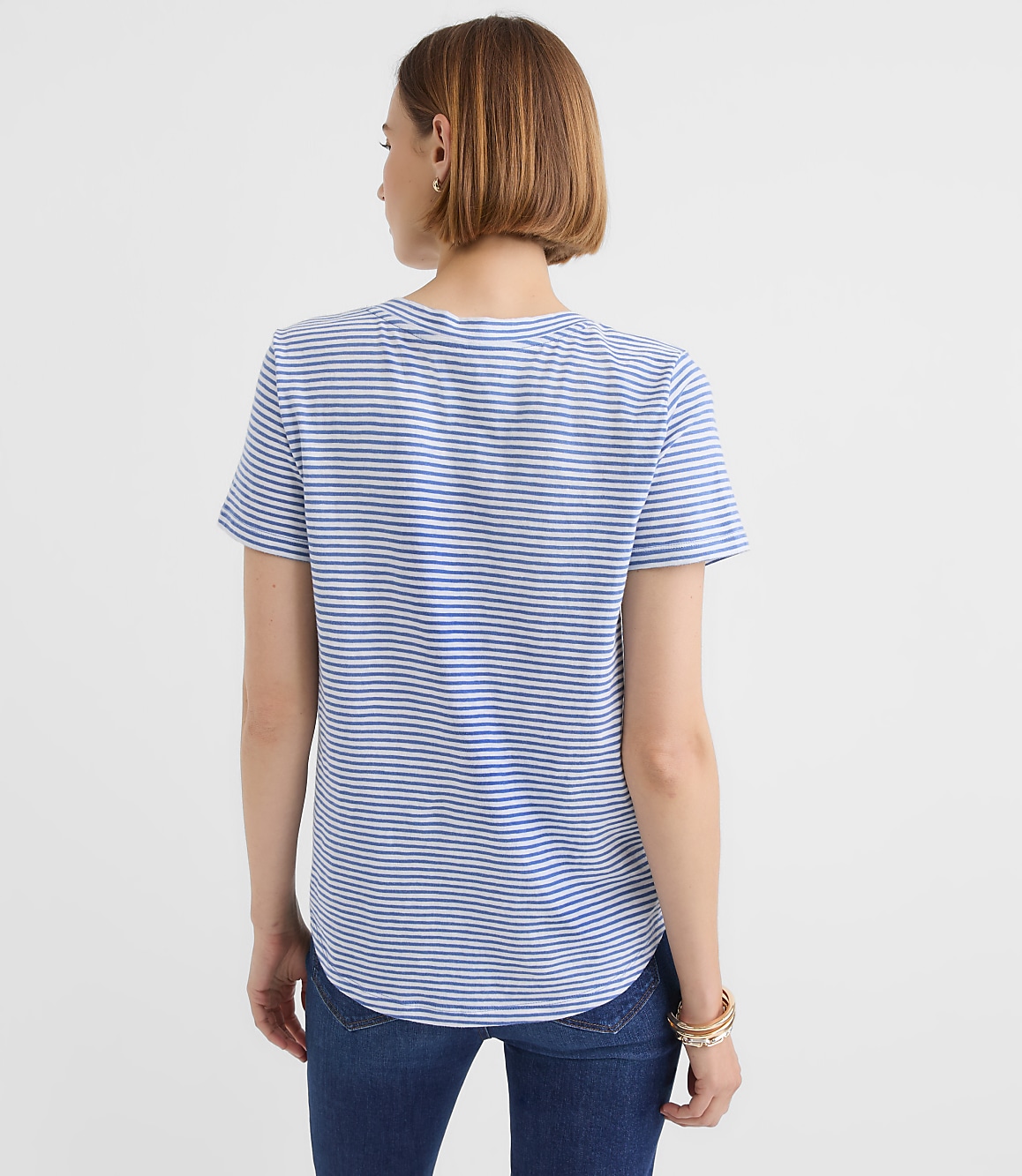 Petite Striped Everyday V-Neck Tee