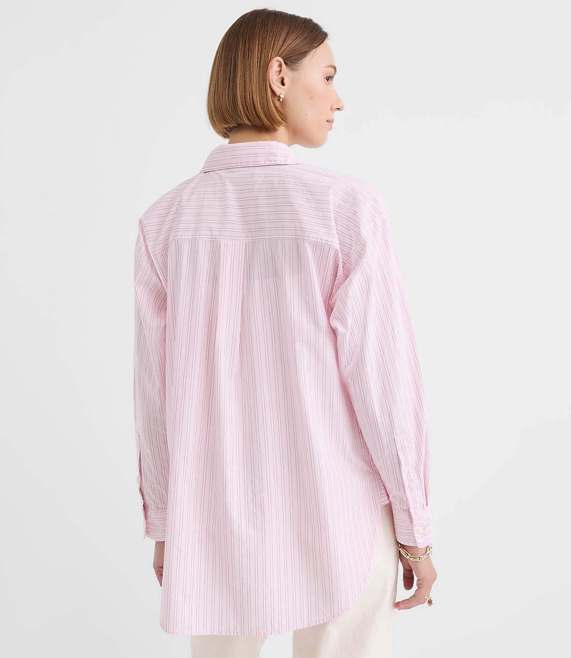 Petite Striped Poplin Everyday Oversized Pocket Shirt