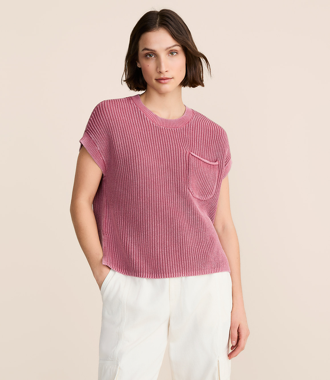 Lou & Grey Ribbed Pocket Wedge Sweater
