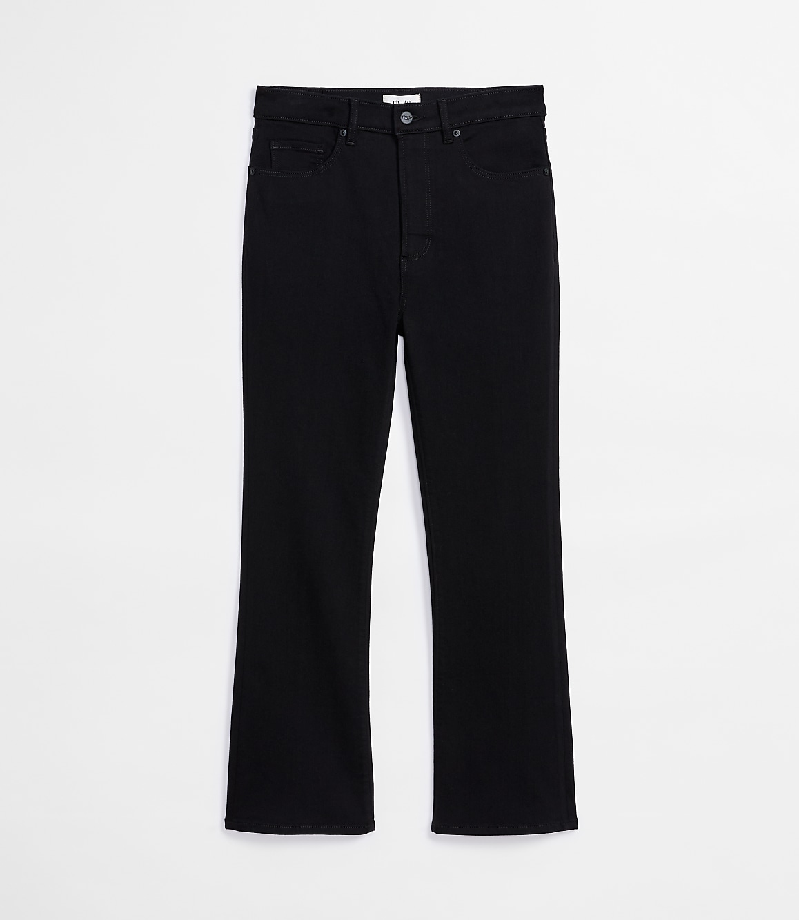 Rivete Petite High Rise Kick Crop Jeans in Noir Wash