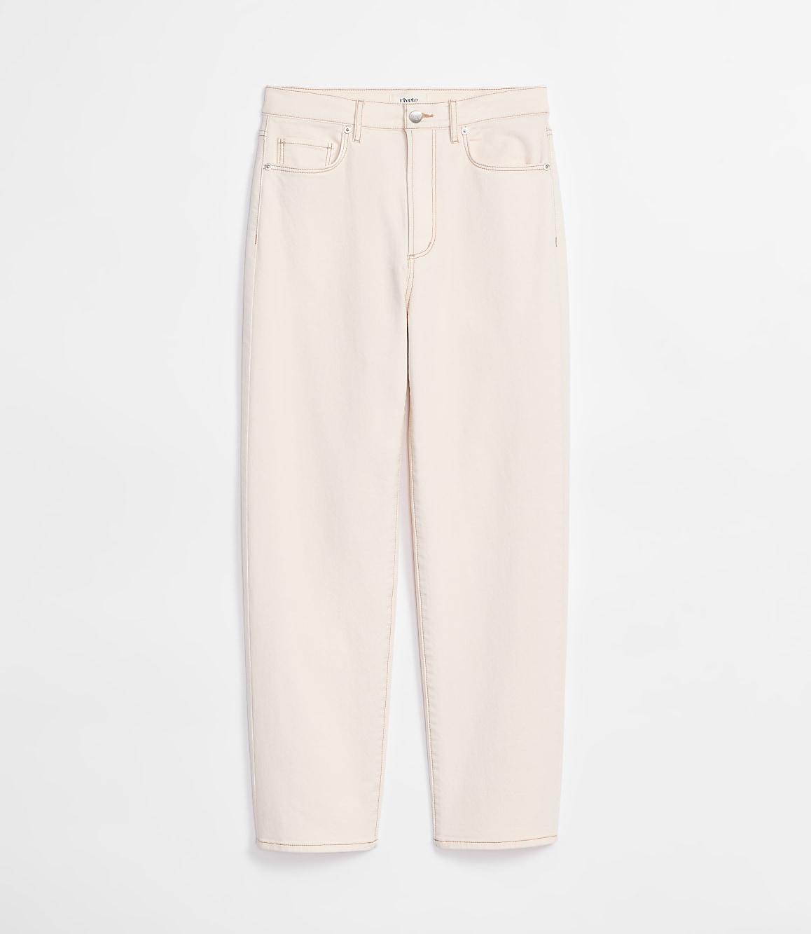 Rivete Petite High Rise Straight Jeans in Ivory