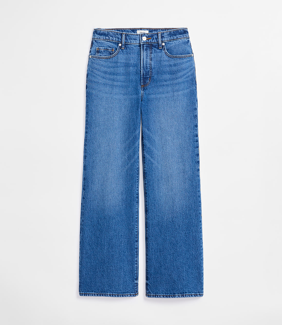Rivete Tall Curvy High Rise Wide Leg Jeans in Vintage Dark Wash