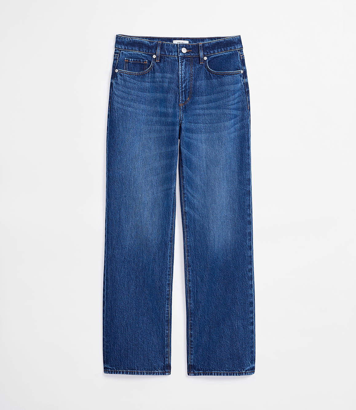 Rivete Tall Mid Rise Relaxed Straight Jeans in Dark Wash