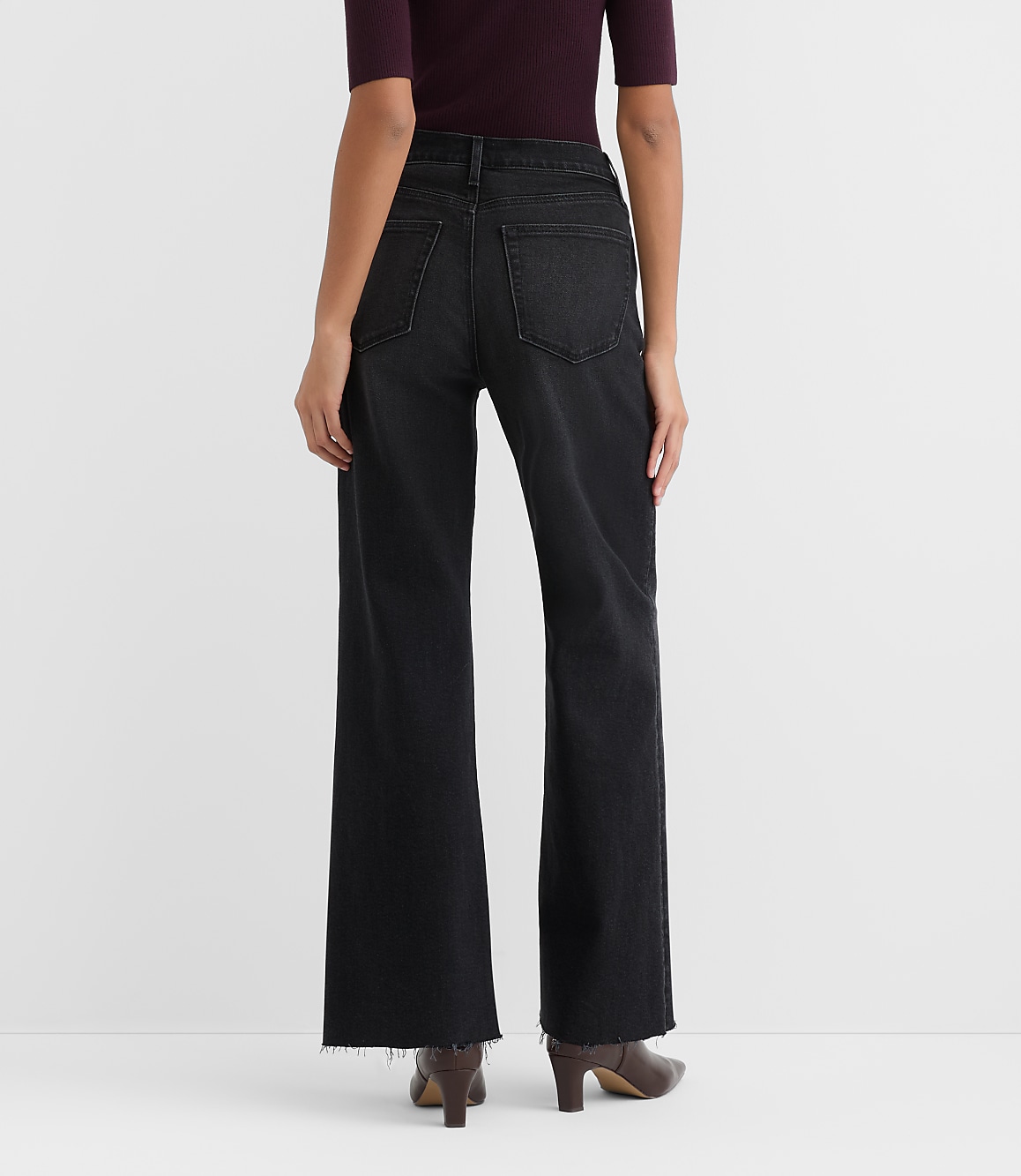 Rivete Tall Curvy Fresh Cut High Rise Wide Leg Jeans in Noir Wash