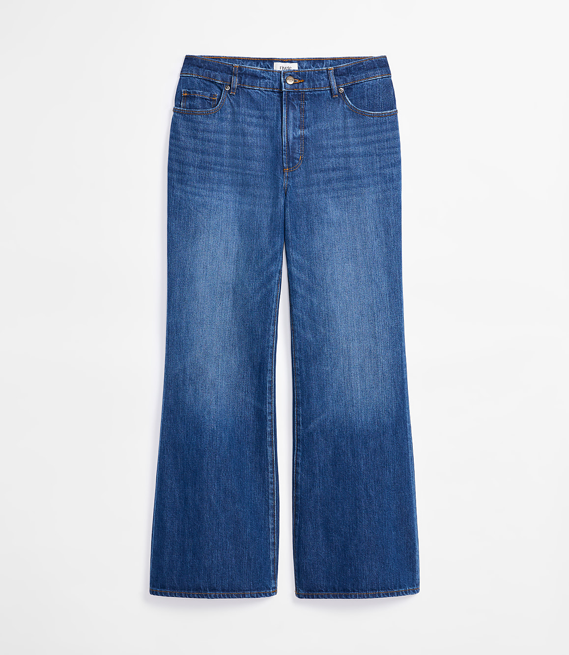Rivete Tall Mid Rise Loose Flare Jeans in Vintage Dark Wash