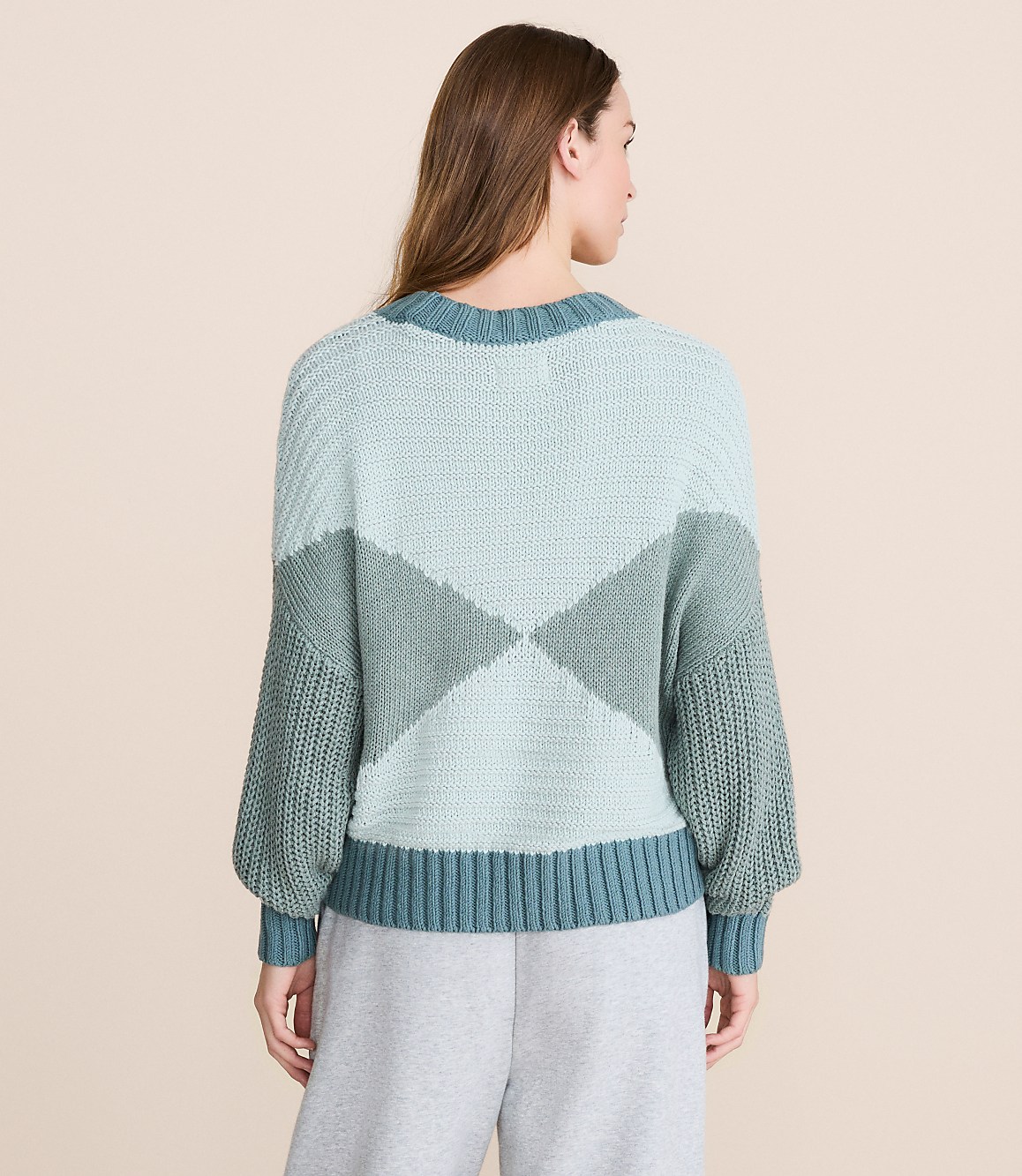 Petite Lou & Grey Colorblock Mixed Stitch Sweater