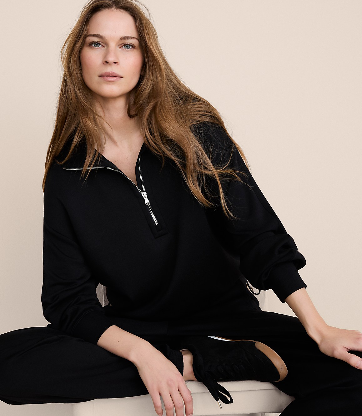 Petite Lou & Grey Cinched Scubasoft Half Zip Top