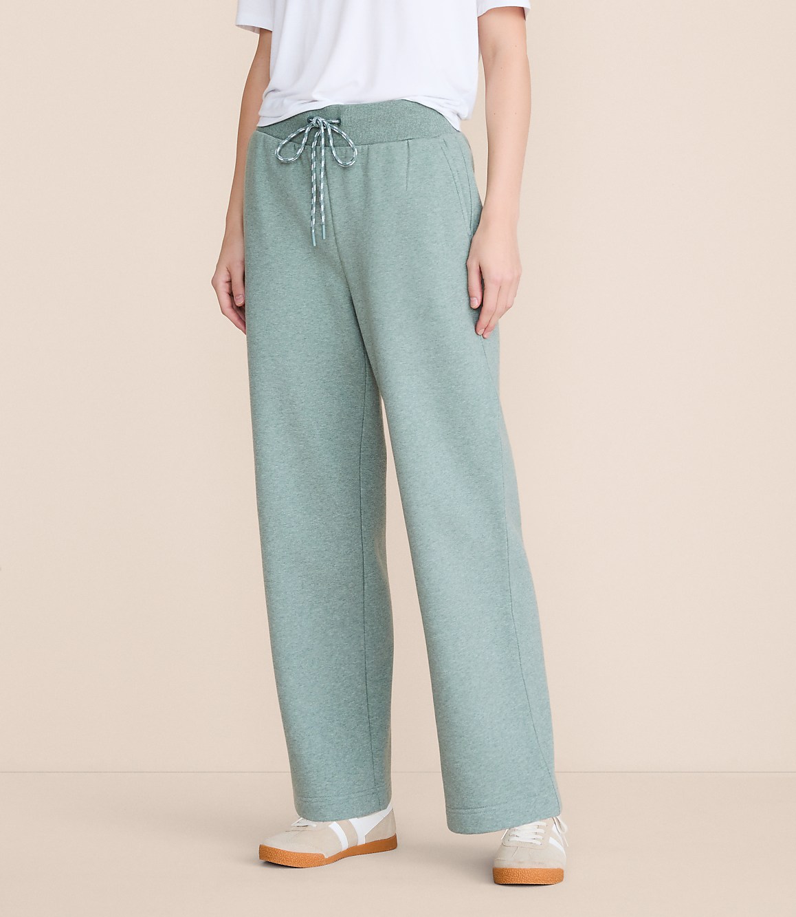 Petite Lou & Grey Heathered Elite Fleece Wide Leg Sweatpants