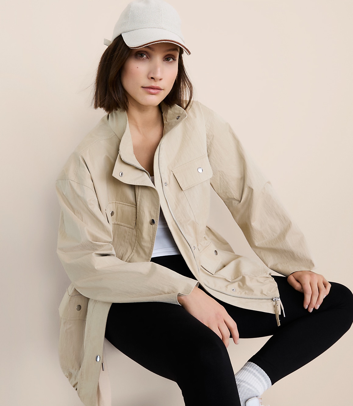 Petite Lou & Grey Peached Cinched Utility Jacket