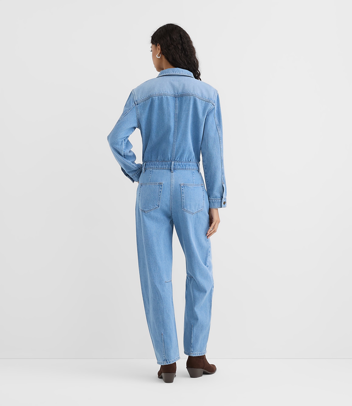 Rivete Petite Denim Jumpsuit in Light Wash