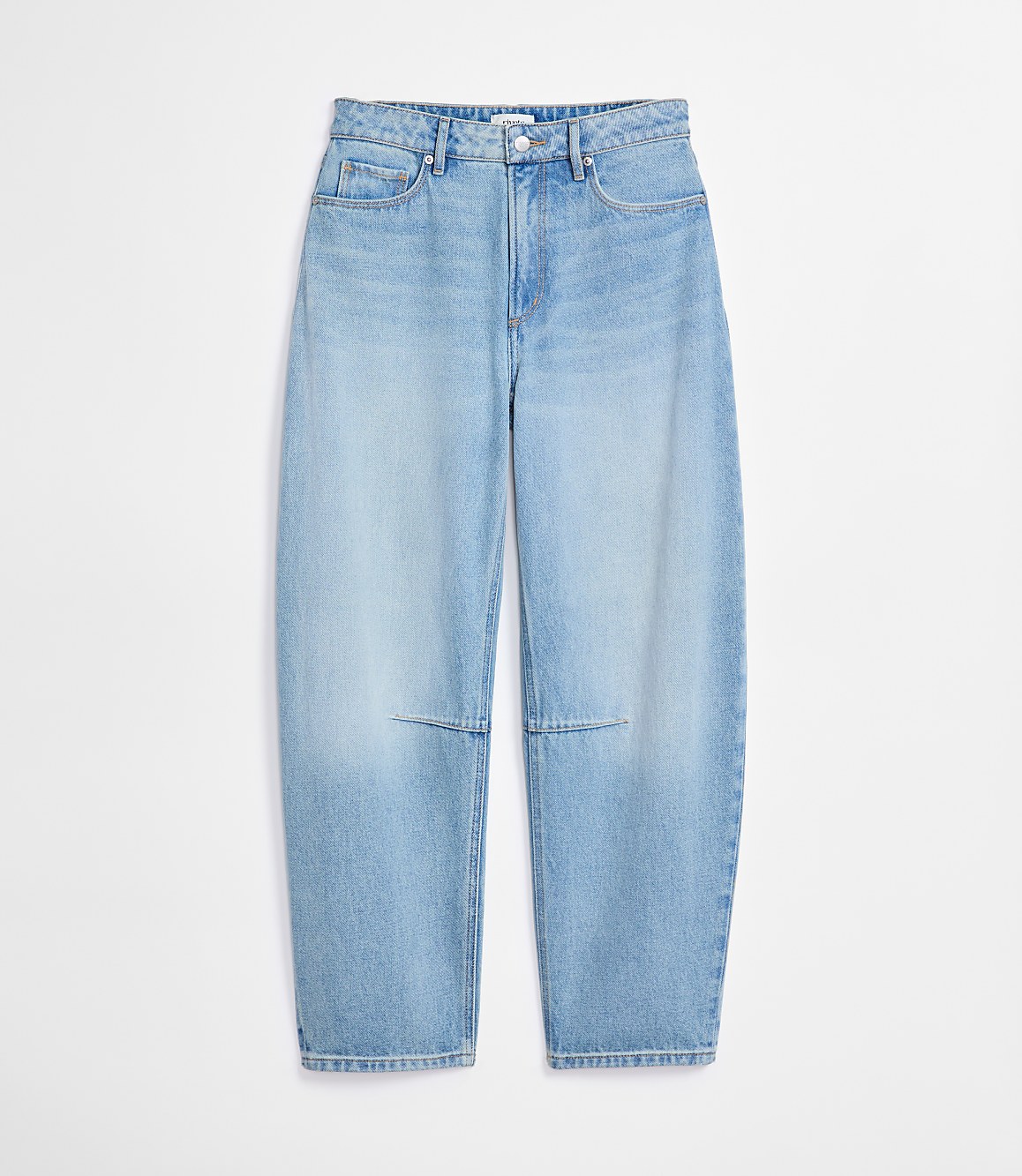 Rivete Short High Rise Barrel Jeans in Light Wash