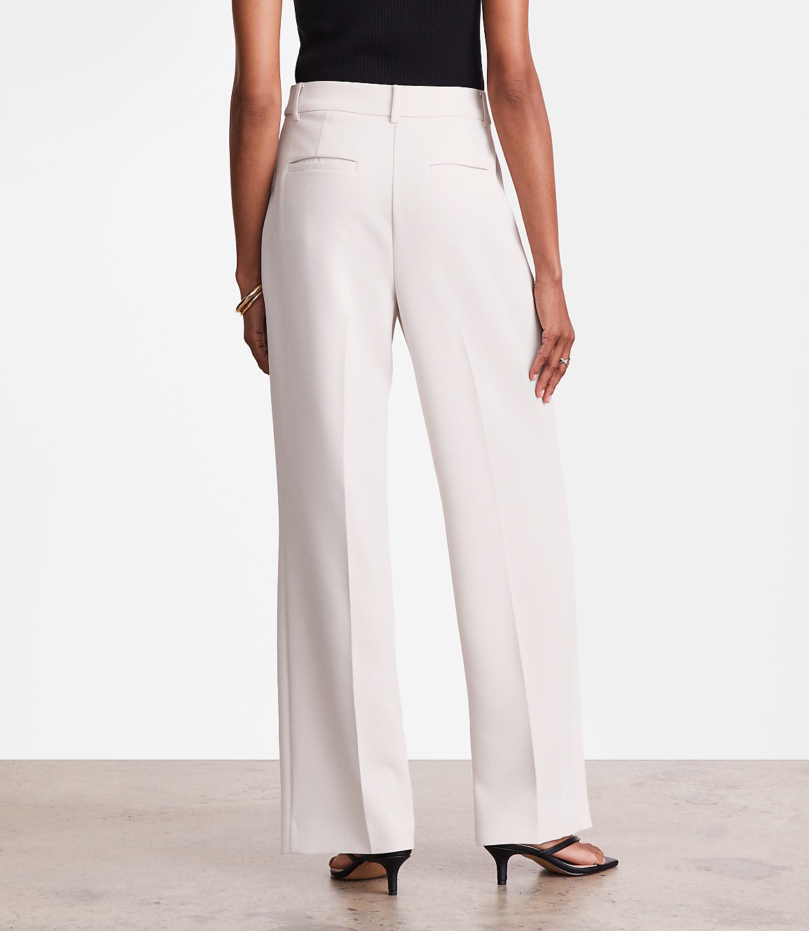 Tall LOFT Versa Crepe Drape Pleated Relaxed Straight Pants