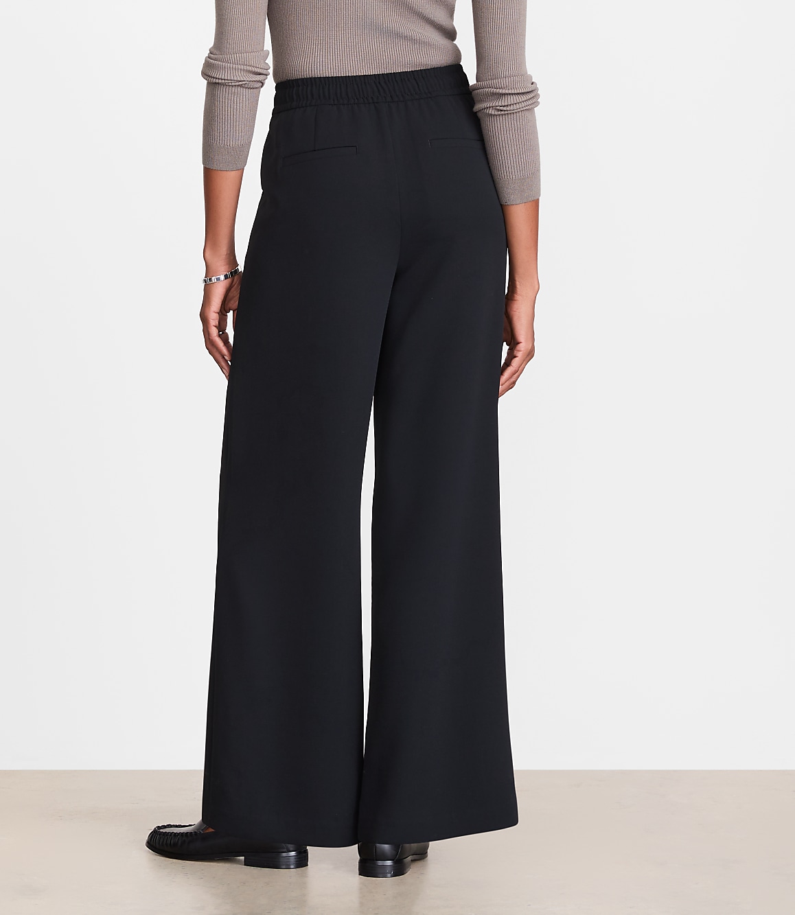 Petite LOFT Versa Crepe Drape Drawstring Pants