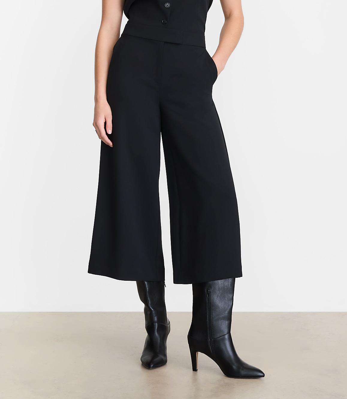 Petite LOFT Versa Crepe Drape Culottes