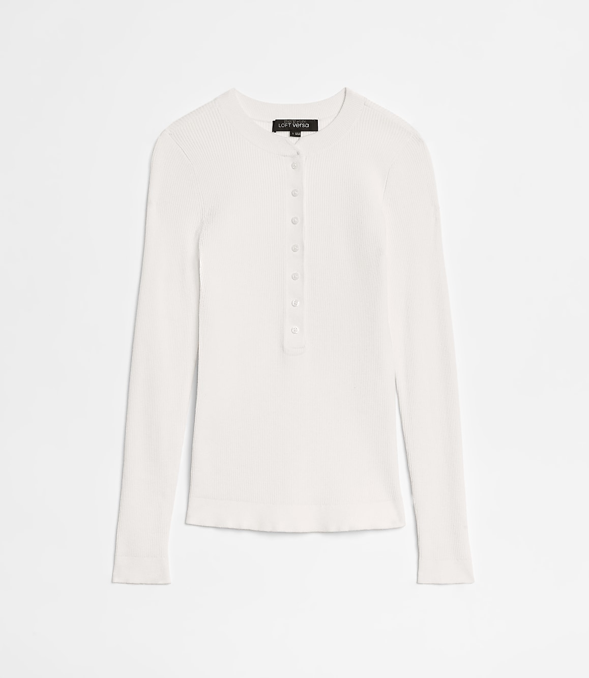 Petite LOFT Versa Ribbed Henley Sweater