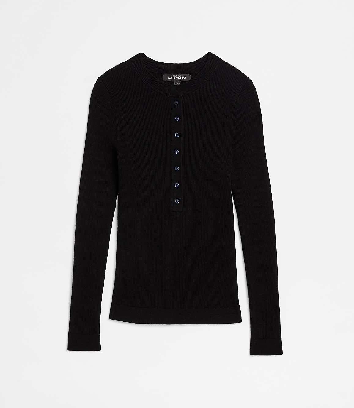 Petite LOFT Versa Ribbed Henley Sweater