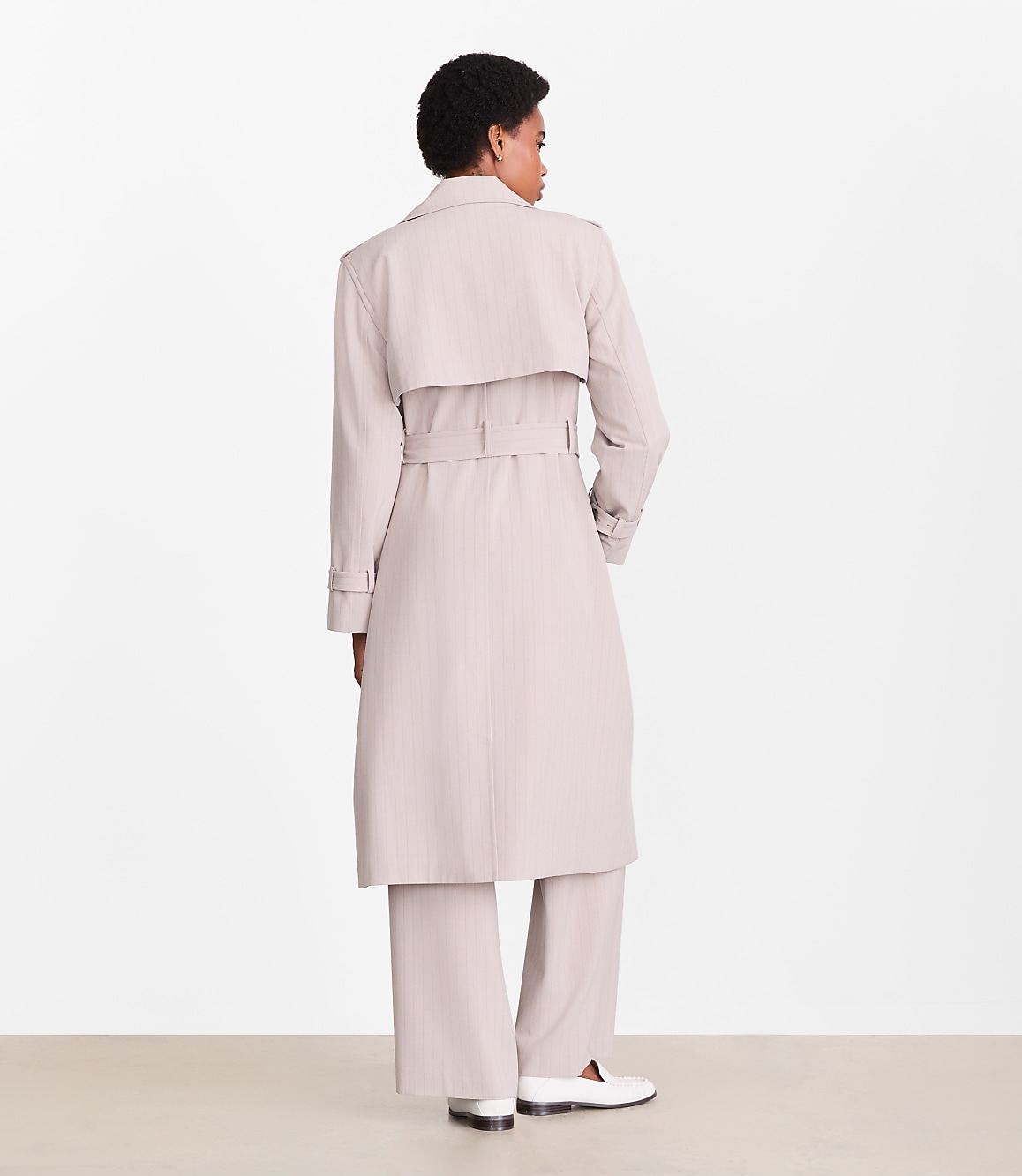 Petite LOFT Versa Seasonless Stretch Trench Coat in Stripe