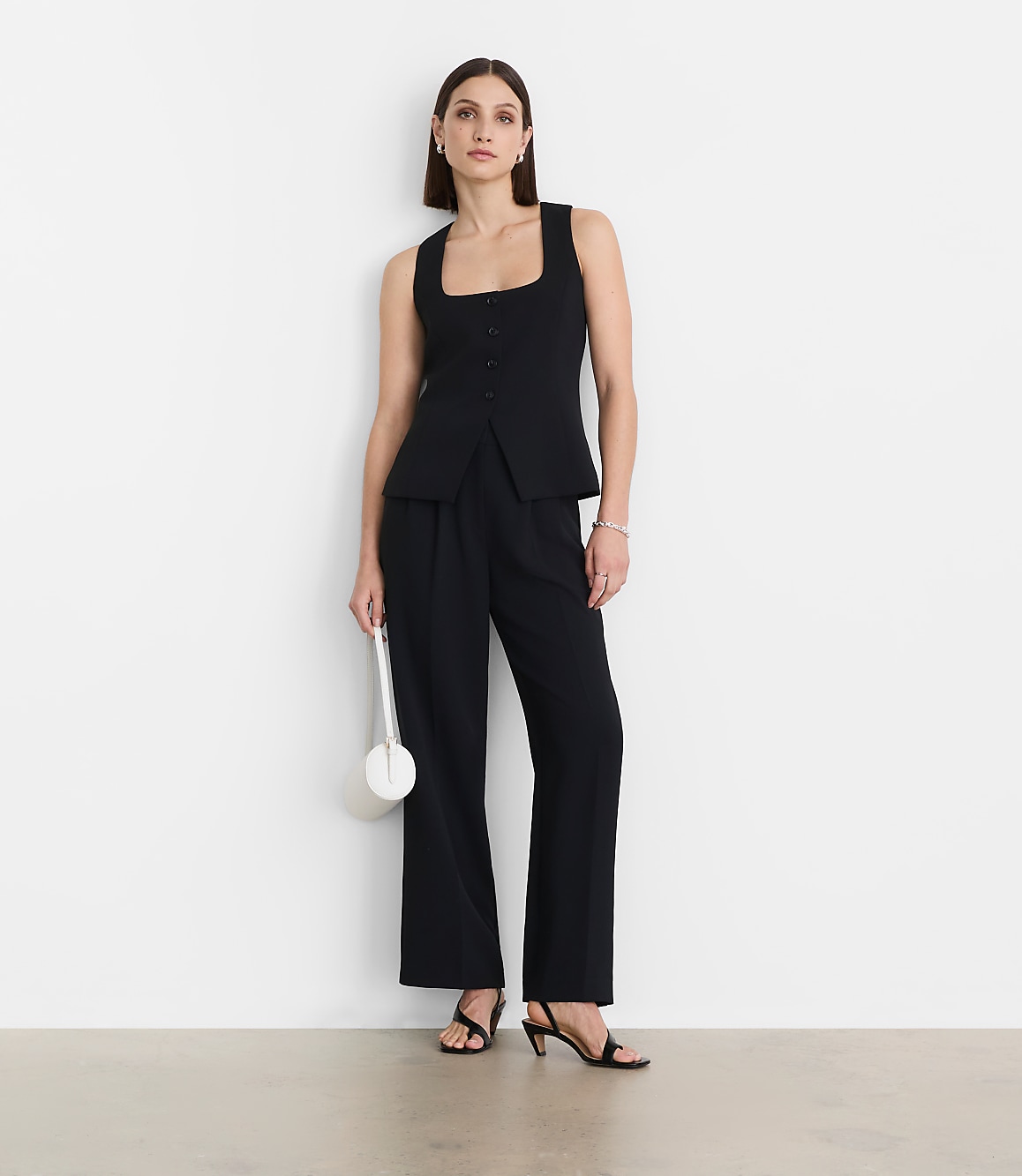 Petite LOFT Versa Crepe Drape Tank Vest