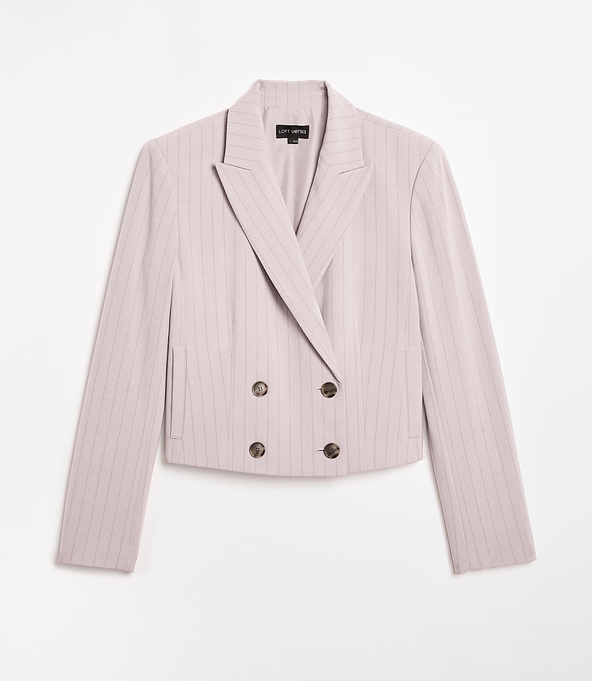 Petite LOFT Versa Seasonless Stretch Double Breasted Blazer in Stripe