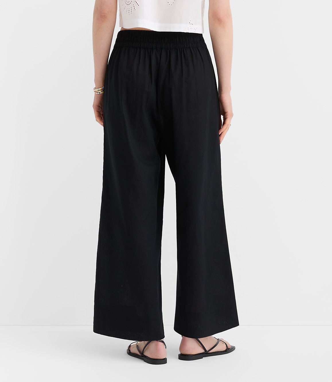 Petite LOFT Beach Linen Cotton Wide Leg Pants