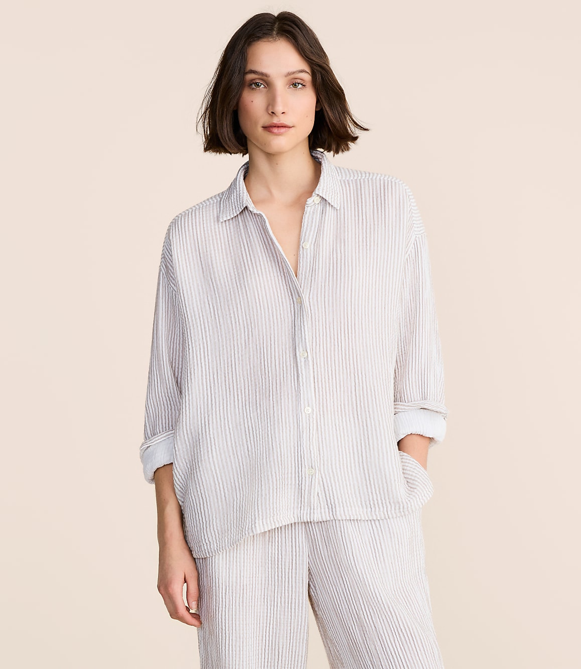 Petite Lou & Grey Striped Triple Cloth Shirt