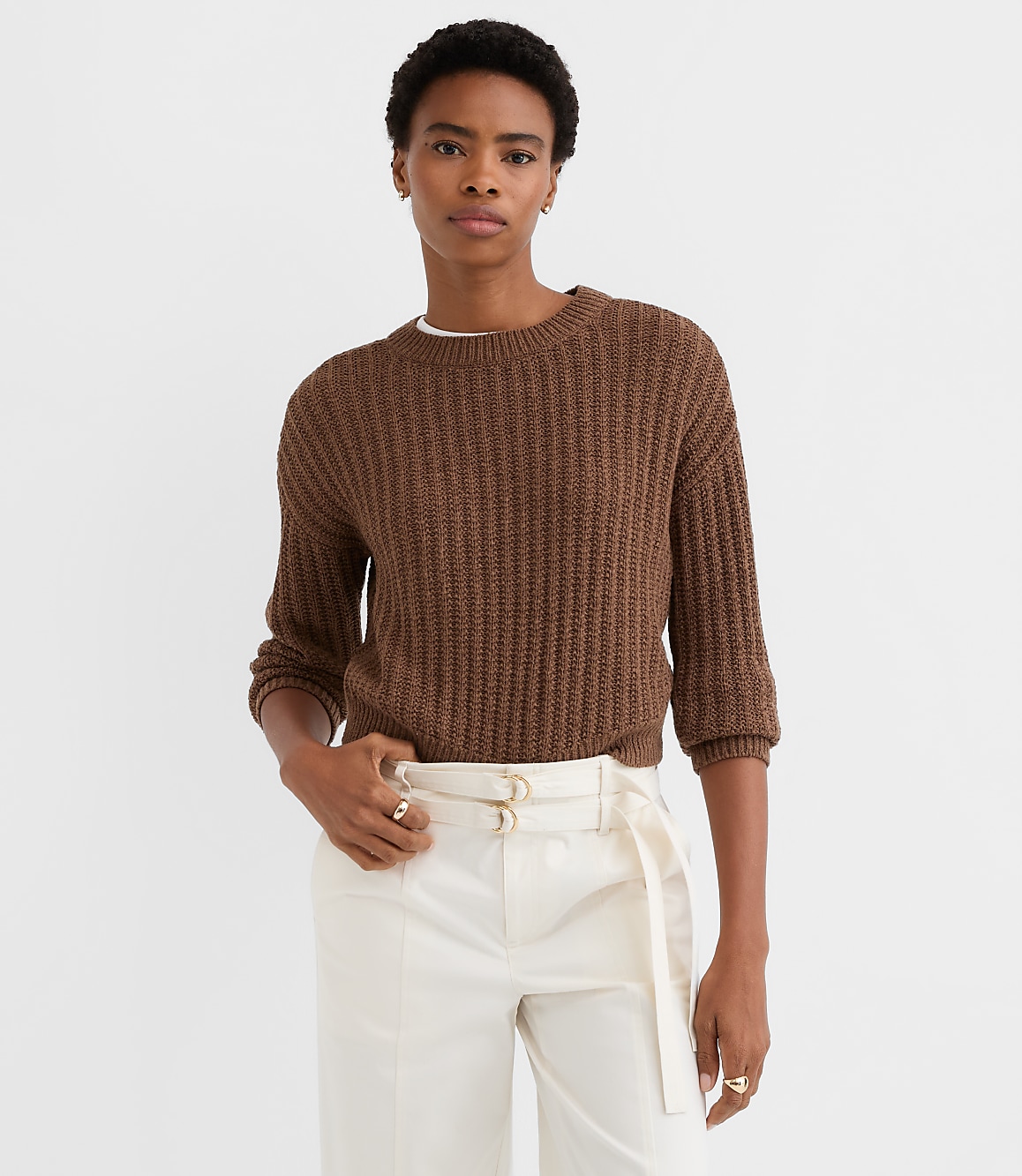 Petite Ribbed Relaxed Sweater