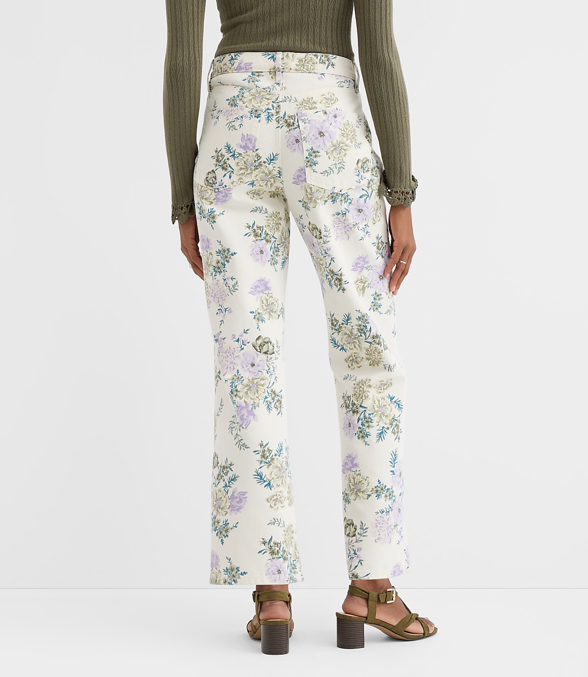 Tall High Rise Straight Jeans in Floral
