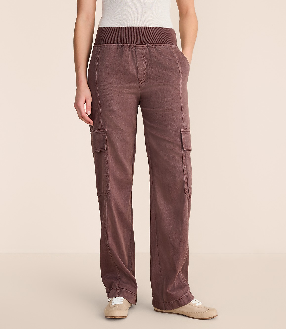 Petite Lou & Grey Washed Twill Straight Leg Cargo Pants