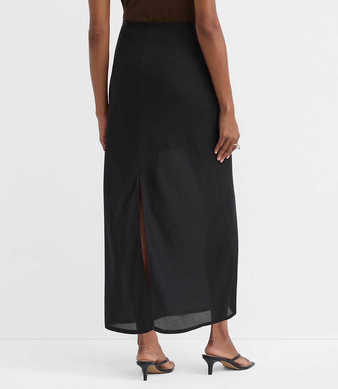 Petite Sheer Overlay Maxi Skirt