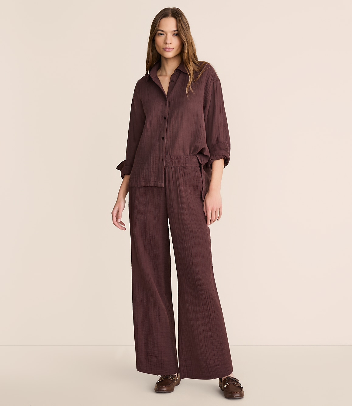 Petite Lou & Grey Triple Cloth Wide Leg Pants