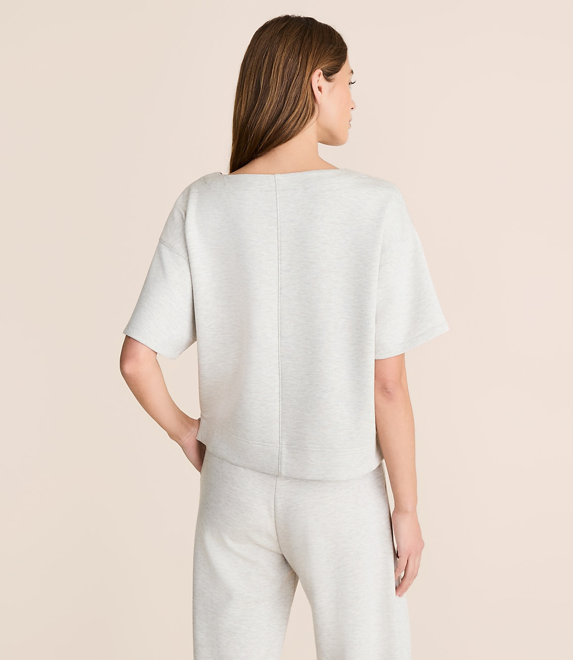 Petite Lou & Grey Heathered Scubasoft Dolman V-Neck Tee