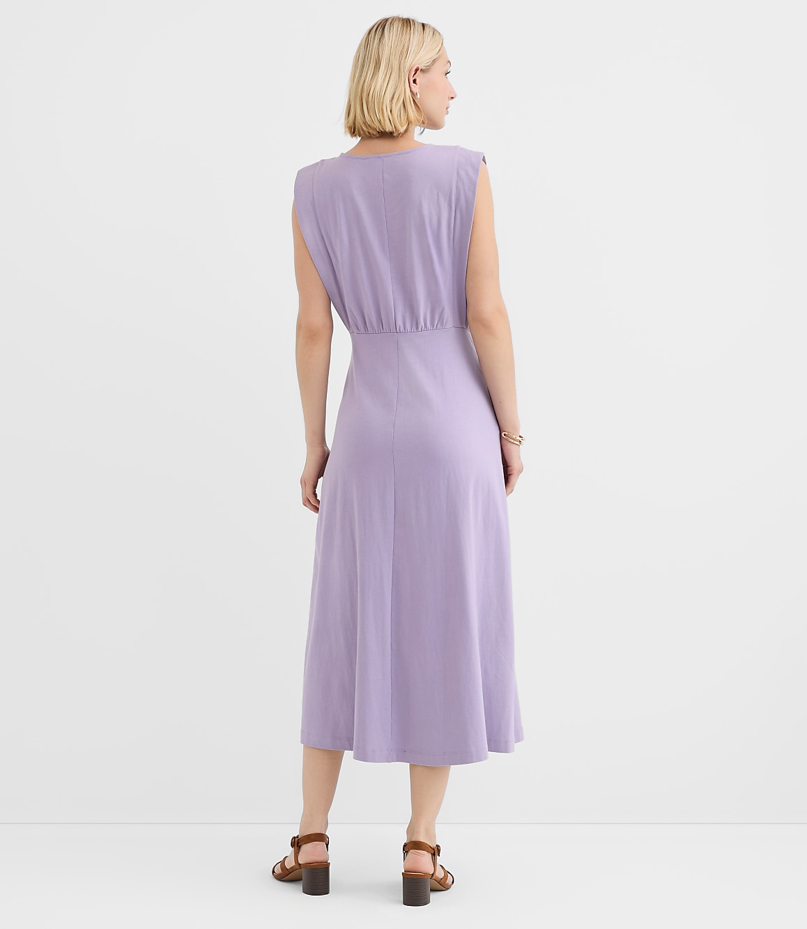 Petite Side Paneled Midi Pocket Dress