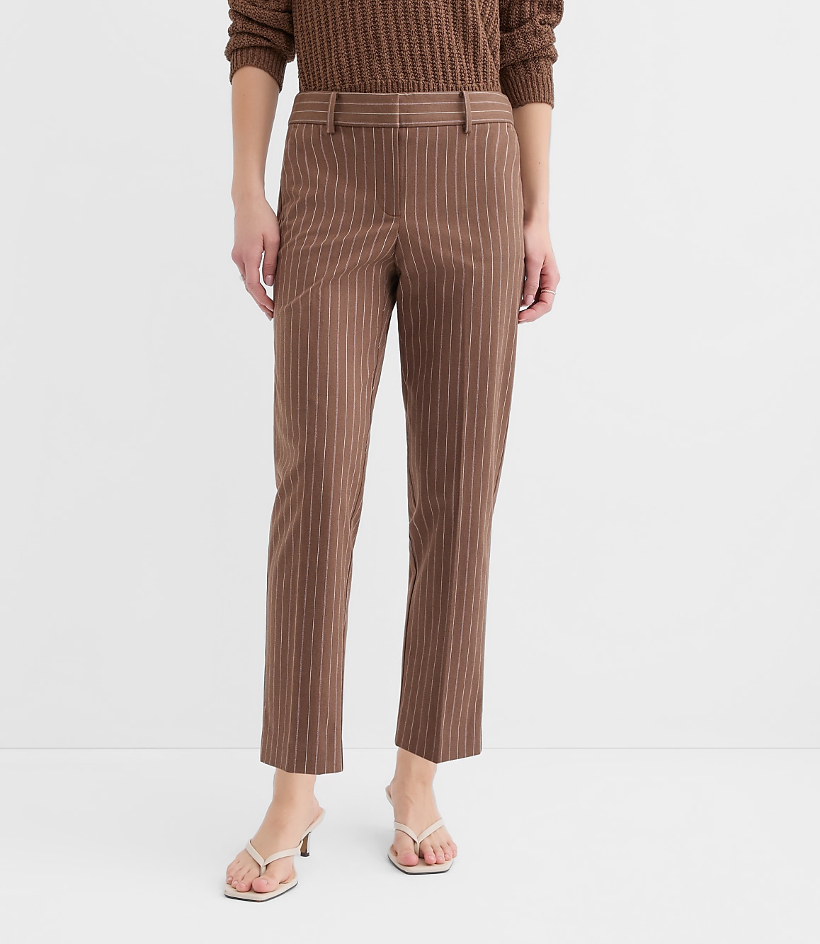 Petite Curvy Riviera Slim Pants in Pinstripe