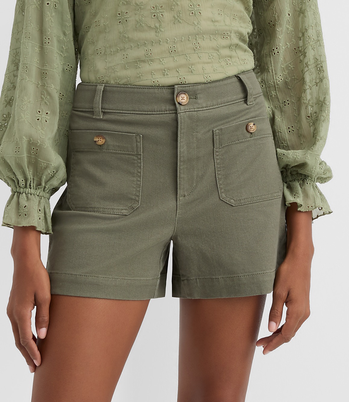 Petite Curvy Palmer Shorts in Twill
