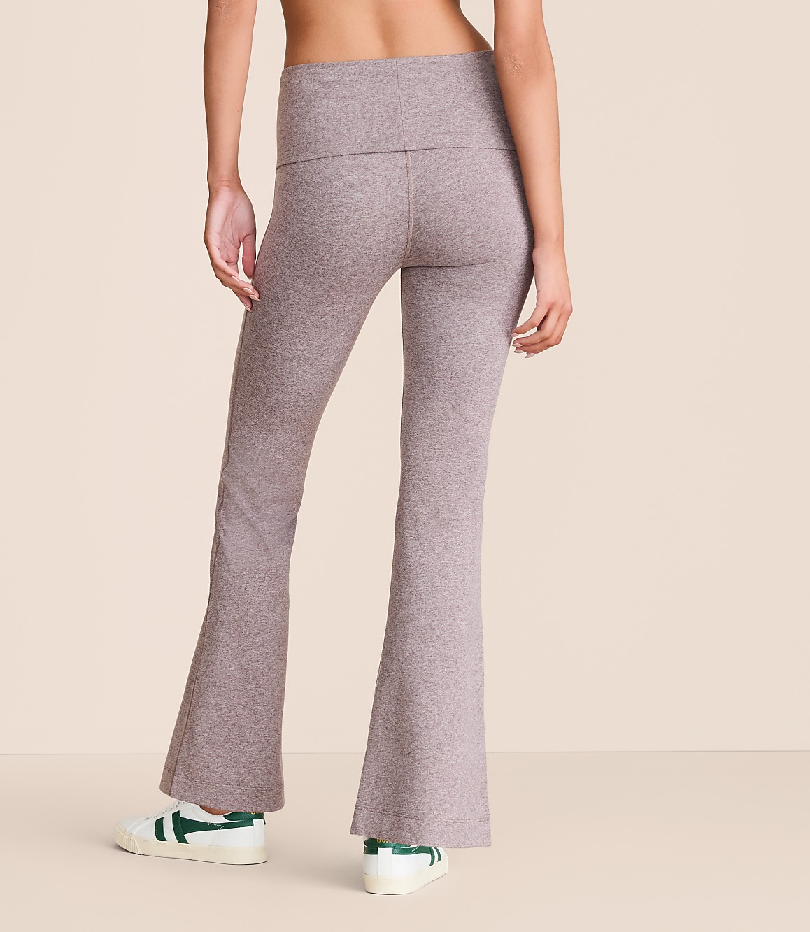 Petite Lou & Grey Heathered Brushedsoft Foldover Flare Pants