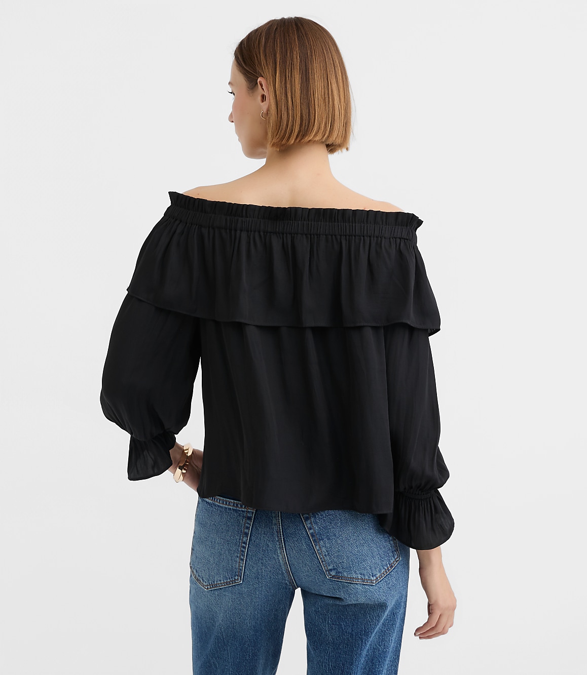 Petite Ruffled Off The Shoulder Blouse
