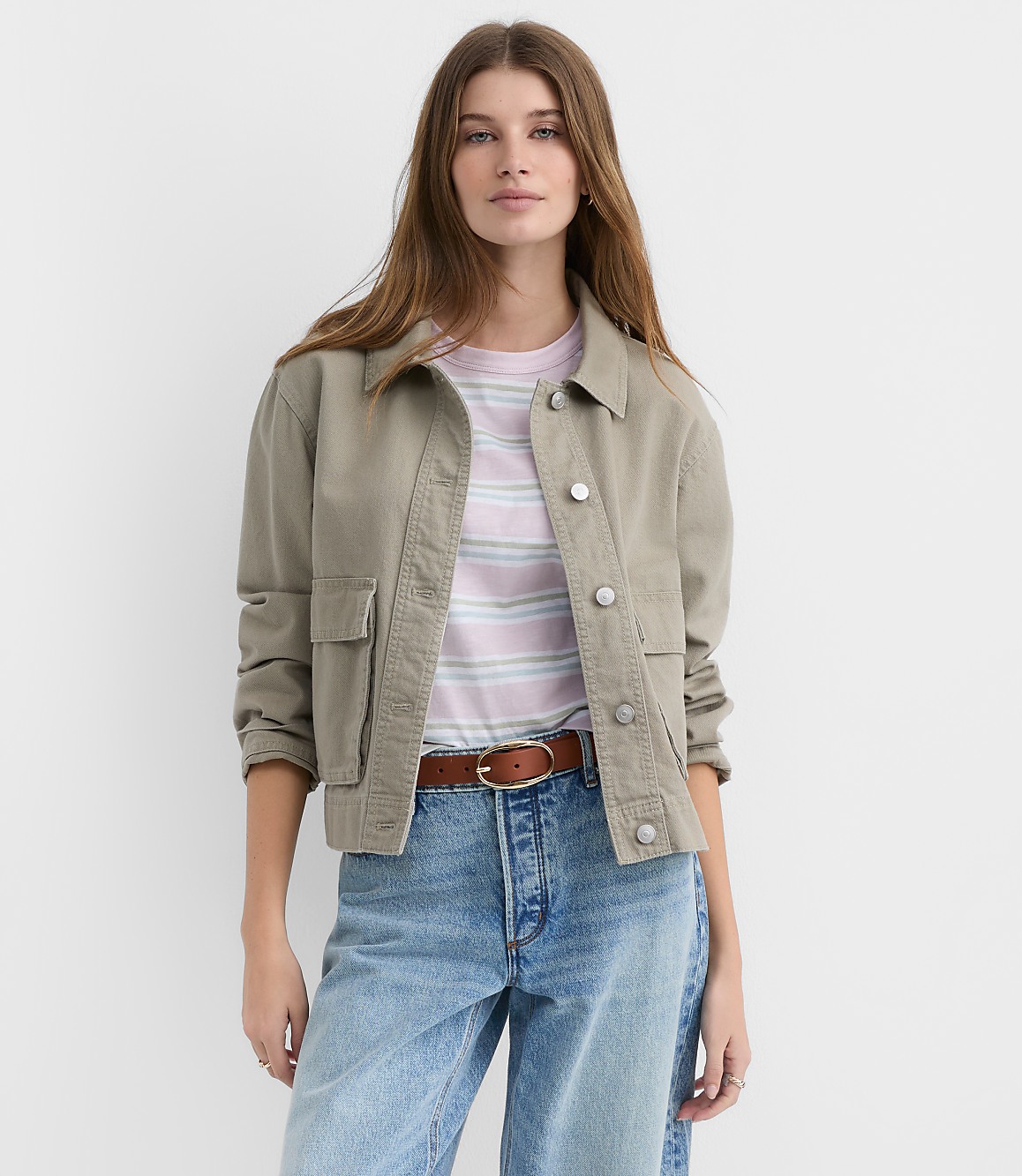 Petite Twill Utility Jacket